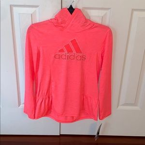 Girls coral Adidas hoodie brand new with tags